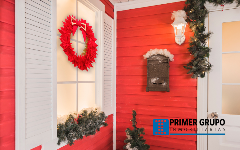 Decoración de navidad con coronas